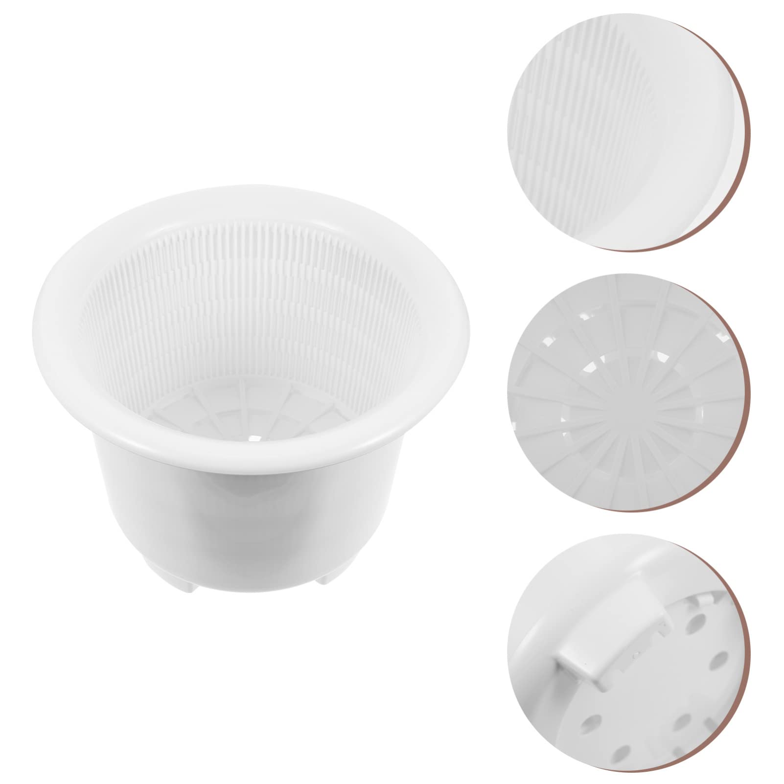 Happyyami 2-Pack Indoor Plant Pots for Orchids - Plastic Flower Pot Set with Drainage Holes, Decorative & Sturdy Garden Planters for Home, Office, and Balcony Decor