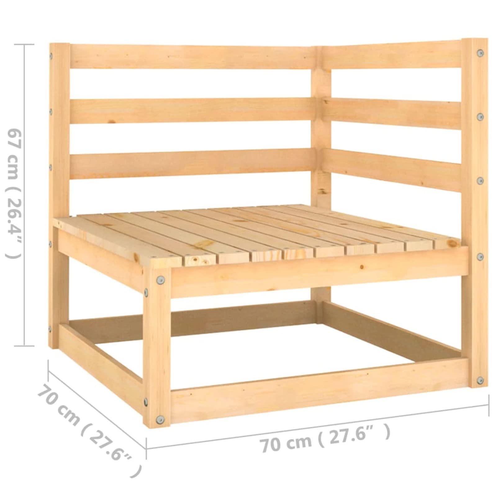2-Seater Patio Sofa Set with Cushions - Solid Pine Wood Outdoor Garden Furniture for Backyard, Deck & Poolside Relaxation | Mogou Garden Durable Weather-Resistant Seating