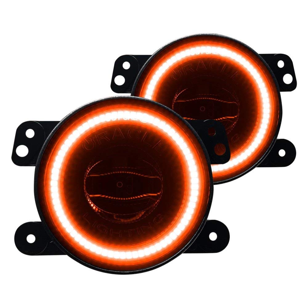 ORACLE LIGHTING 3,000 Lumen Amber LED Fog Lights - High Performance 20W Off-Road Lighting for Jeep Wrangler & Gladiator (1 Pair) - Perfect for Night Driving, Off-Roading & Extreme Weather Conditions