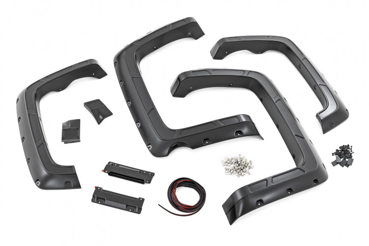 2014-2018 Chevy Silverado 1500 Defender Pocket Fender Flares 5.8' Bed - Rough Country A C11612 | Durable Truck Accessories for Off-Road Protection & Style Upgrade