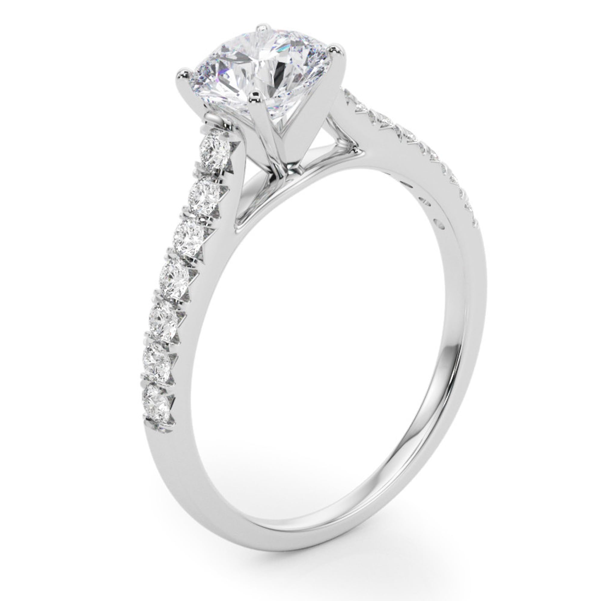 Moissanite Engagement Ring - 3.50 Carat Round Solitaire Diamond Alternative for Women | Wedding, Proposal, Anniversary Gift