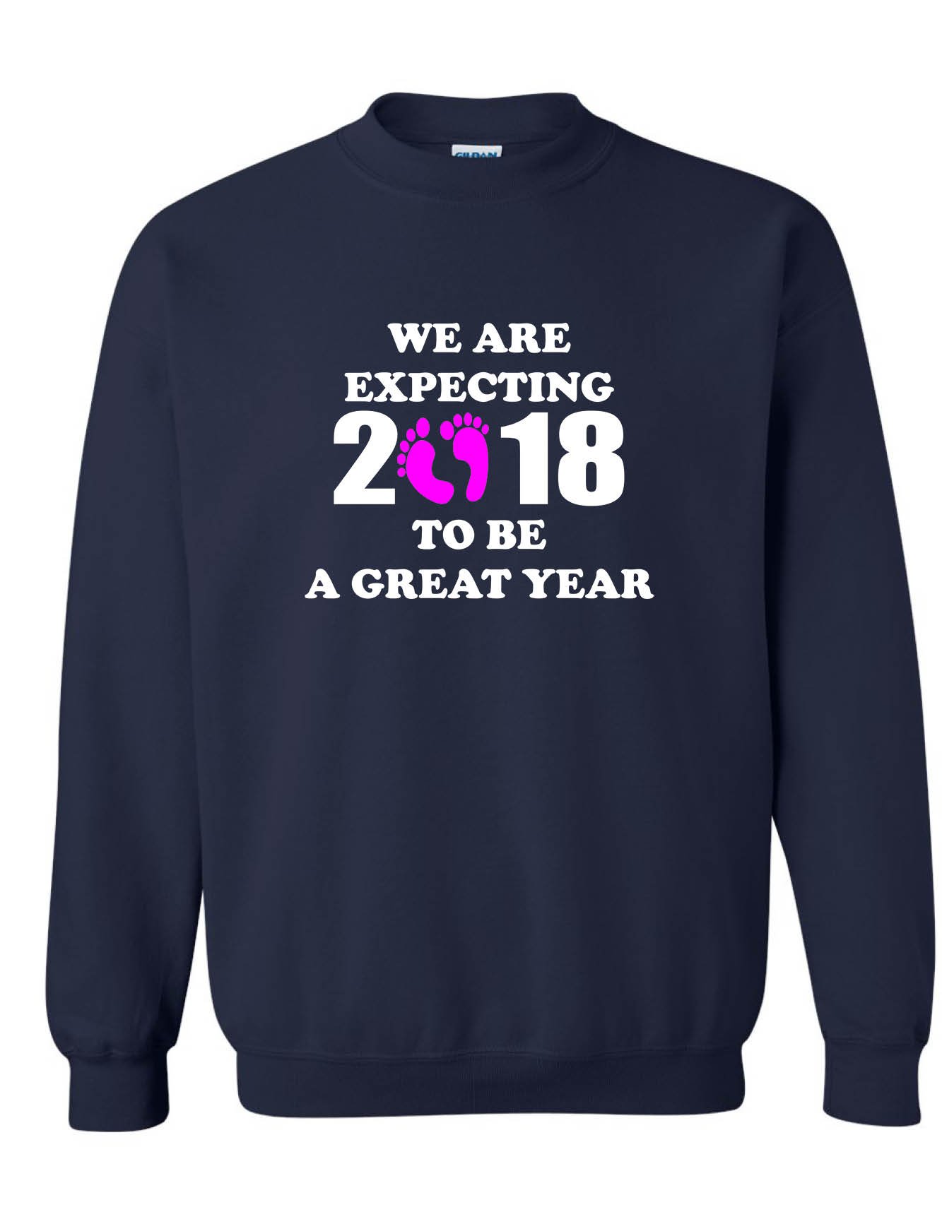 ALLNTRENDS Women's 'We're Expecting a Girl' Maternity Announcement Sweatshirt - Cute Pregnancy Reveal Gift for Mom-to-Be (2018 Design) | Perfect for Gender Reveal Parties & Baby Showers