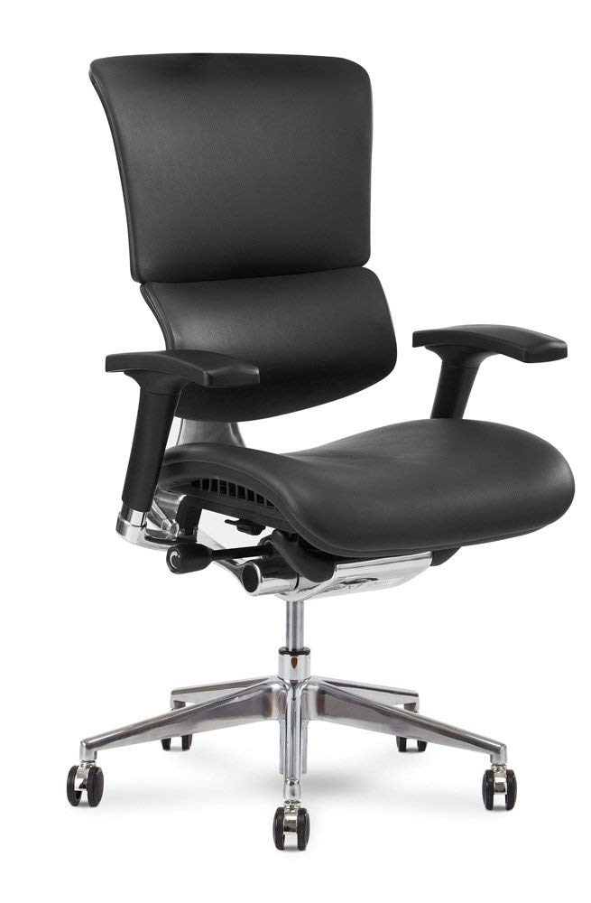 Premium X-Chair X4 Executive Office Chair - Black Leather Ergonomic Design with Dynamic Lumbar Support & Floating Recline Technology | Adjustable Height & Tilt | Ideal for Home Office, Corporate Workspace & Conference Rooms