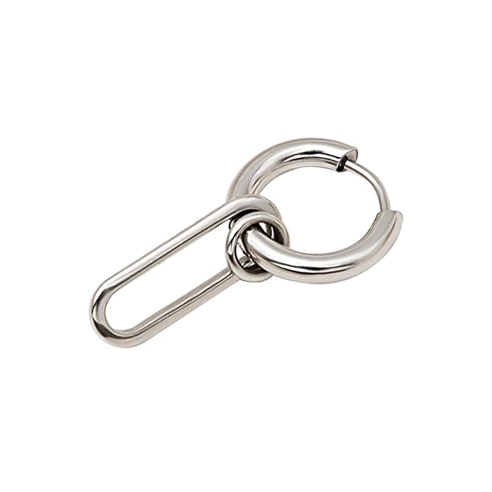 AMOR SPES Punk Earrings - Stainless Steel Cuff Hoop & Dangle Earrings for Men & Women | Unisex Gothic Drop Earrings for Piercing | Perfect for Concerts, Parties & Alternative Fashion