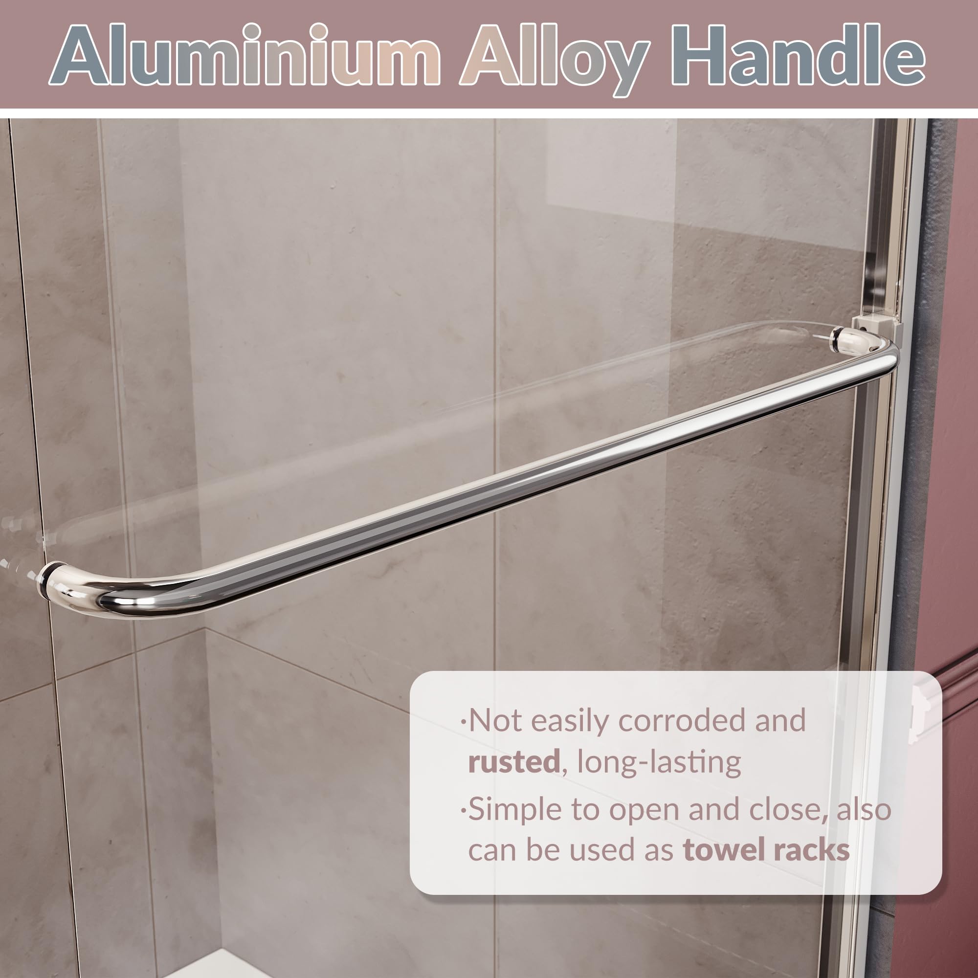 Elegant 46.5-48 Inch Wide x 72 Inch Tall Semi-Frameless Bypass Sliding Shower Door - 1/4 Inch Clear Glass Shower Enclosure with Chrome Finish - Perfect for Modern Bathroom Renovations & Spa-Like Showers