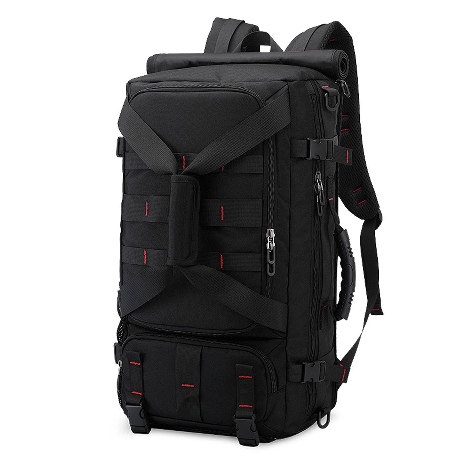 Durable Travel Backpack with Shoe Compartment - Convertible Carry-On Luggage for Men & Women | Fits 17 Inch Laptop | Overnight Bag (20.86 x 11.81 x 7.87 inches, Black) - Perfect for Business Trips, Gym, Weekend Getaways & Airplane Travel