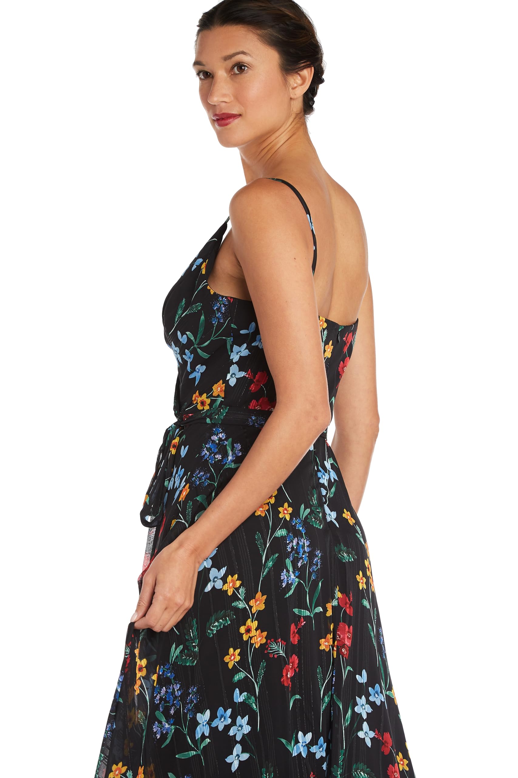 Nightway Floral Print Maxi Dress with Spaghetti Straps - Summer Beach Wedding Dress for Women, Boho Chic Party Dress for Vacation & Date Night
