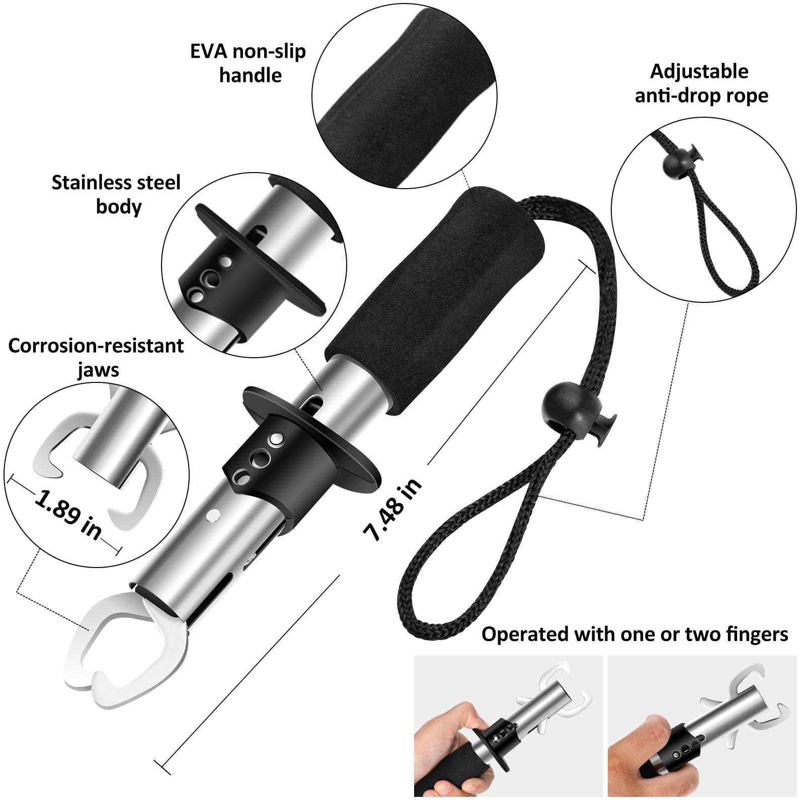 **Premium Fishing Tool Kit - Stainless Steel Fishing Pliers, Hook Remover, Fish Gripper, Scale & Knife | Saltwater & Freshwater Fishing Gear with Sharpeners | Ideal Gift for Anglers & Outdoorsmen | Perfect for Boat, Shore & Ice Fishing Adventures**