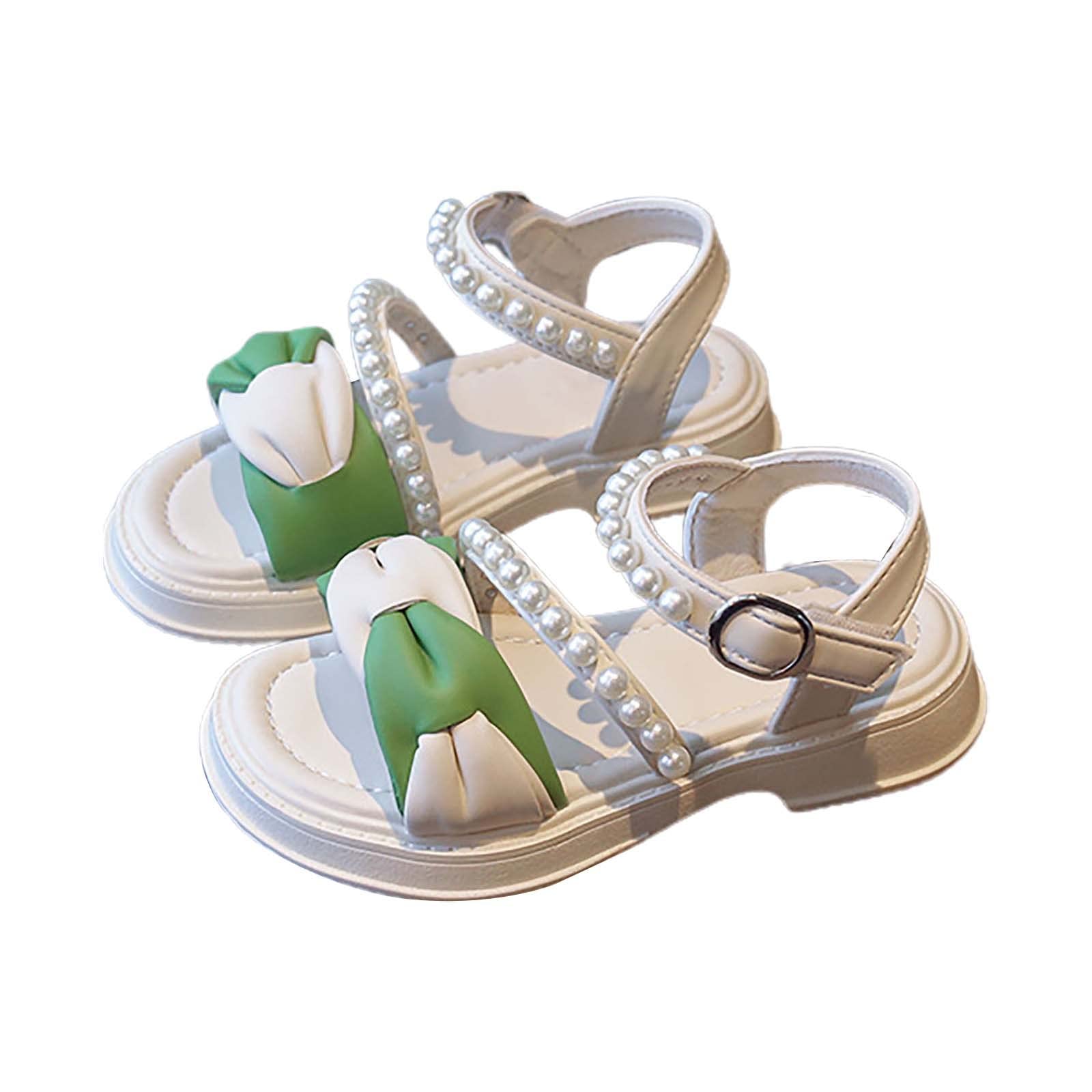 Cute Girls Fashion Light Sandals - Open Toe Princess Flat Dress Shoes for Kids | Non-Slip Casual Beach Sandals | Perfect for Summer, Outdoor Play & Dress-Up Occasions
