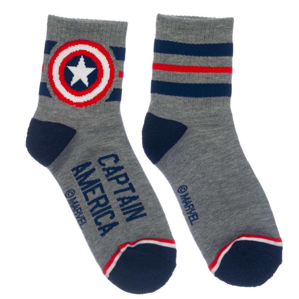 Marvel Quarter Men's 3-Pack Cotton Crew Socks - Superhero Graphic Ankle Socks for Casual Wear, Gym & Everyday Comfort
