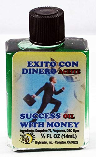 6-Piece BRYBRADAN Success with Money Oil / EXITO CON Dinero ACEITE - 1/2 FL OZ (14.7ML) - Spiritual Abundance & Prosperity Attractor - Perfect for Meditation, Manifestation & Wealth Rituals
