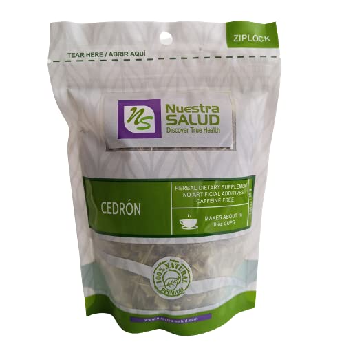 Nuestra Salud - 100% Natural Cedron (Lemon Verbena) Leaf Tea - Herbal Tea for Relaxation & Digestion - 30g / 1.052oz Resealable Zip-Lock Bag - Perfect for Stress Relief, After Meals & Evening Tea Time
