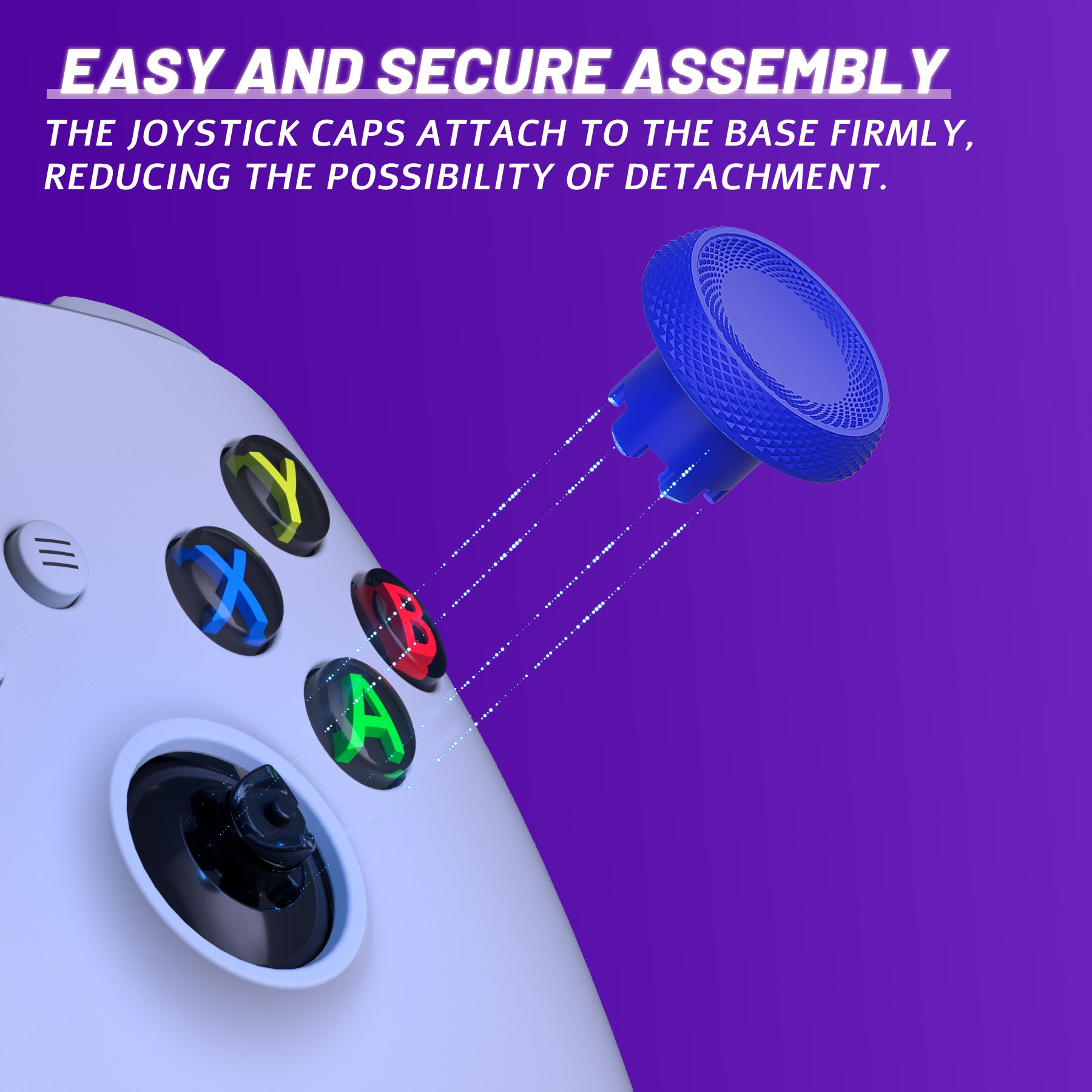 eXtremeRate ThumbsGear V3 Interchangeable Thumbsticks for Xbox Core Controller - 4 Height Adjustable Convex & Concave Grip Joysticks Compatible with Xbox One S/X/Elite & Nintendo Switch Pro Controller (Blue, VRVX3M006) - Perfect for Gaming, VR & Competitive Play
