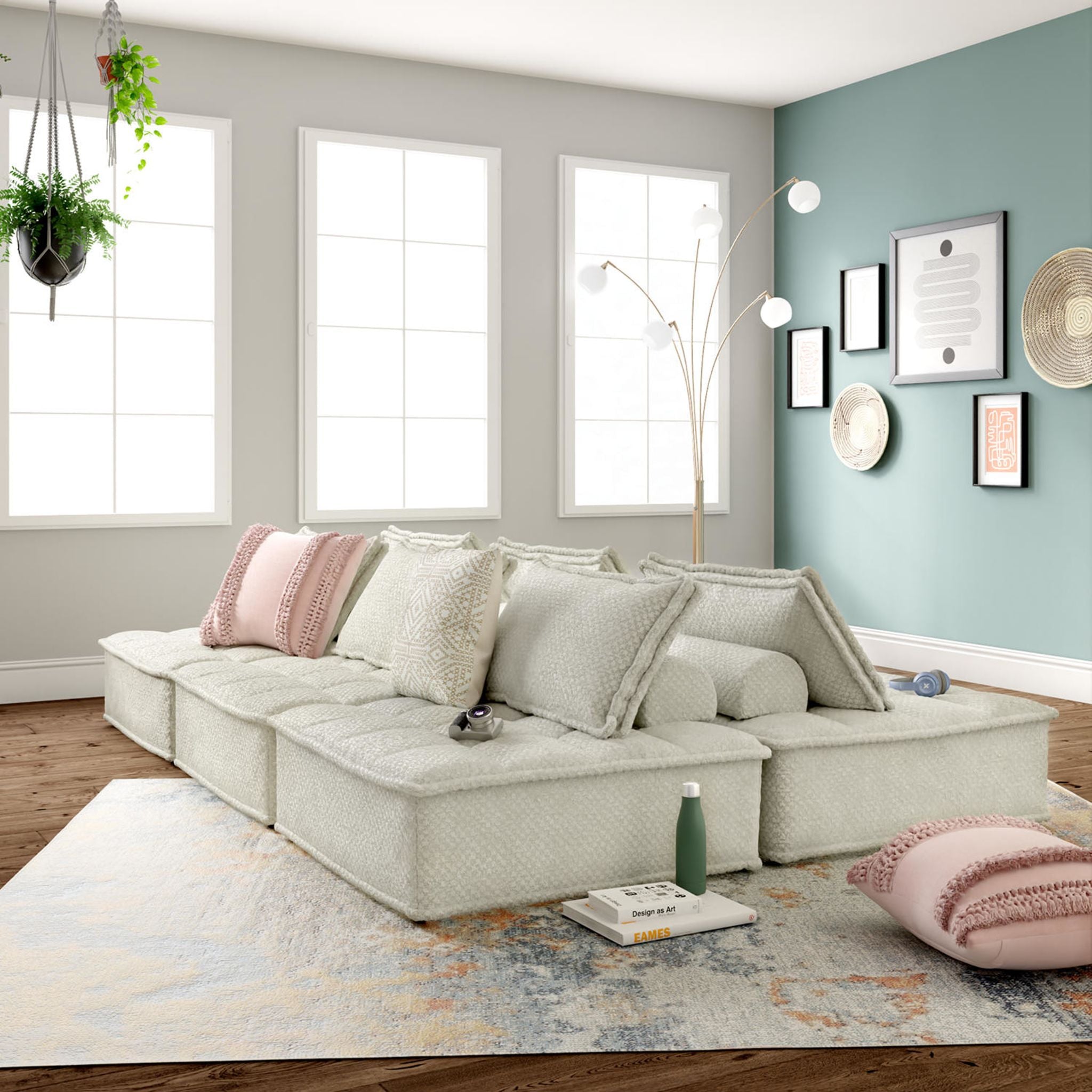 6-Piece Modular Sectional Sofa Set - Modern L-Shaped Couch with Reversible Chaise for Living Room, Family Room & Home Theater