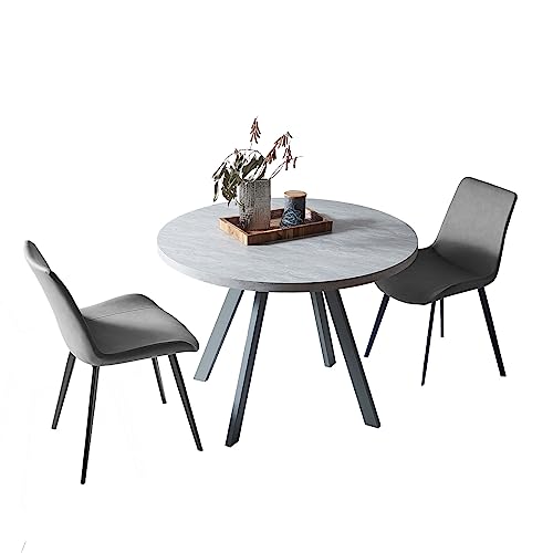 Table + 2 Grey Chairs