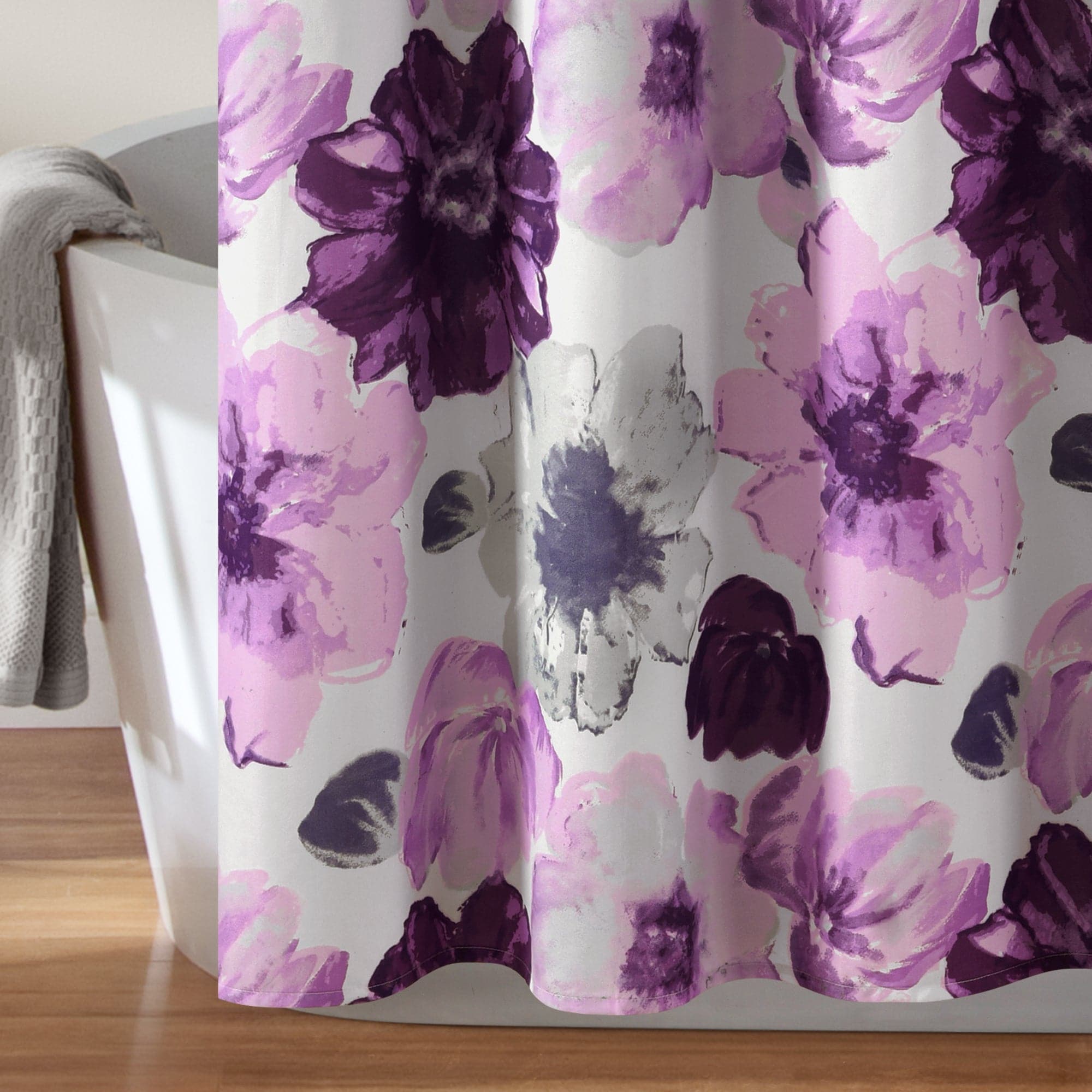 Leah Waterproof Shower Curtain with Hooks - Elegant Bathroom Decor for Home & Hotel Use