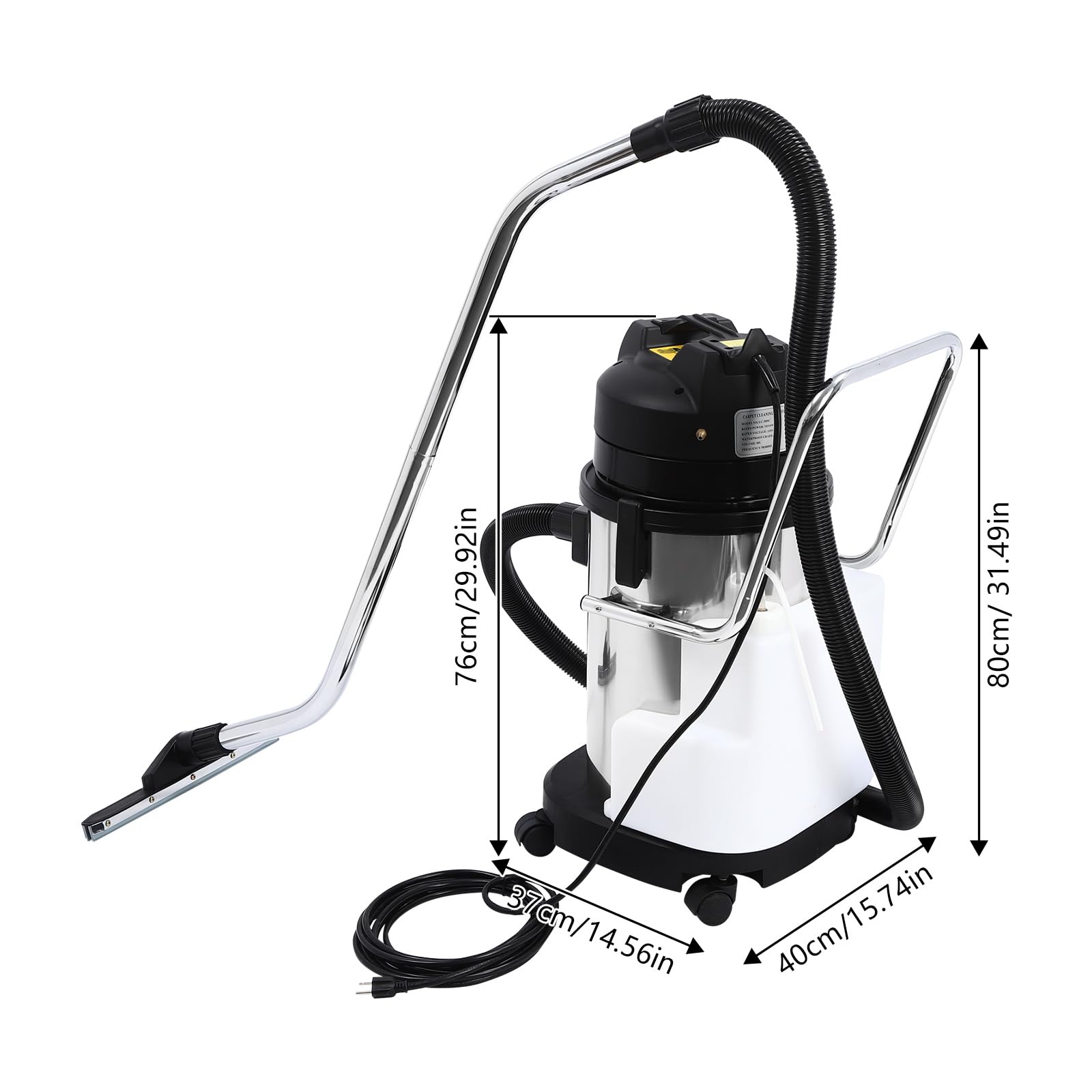 Undercat Commercial Carpet Cleaning Machine - 3-in-1 Portable Carpet Cleaner with 30L/7.93Gal Capacity, Wet Dry Vacuum for Floors, Heavy Duty Dust Extractor - Perfect for Sofa, Curtain & Carpet Cleaning in Homes, Offices & Hotels