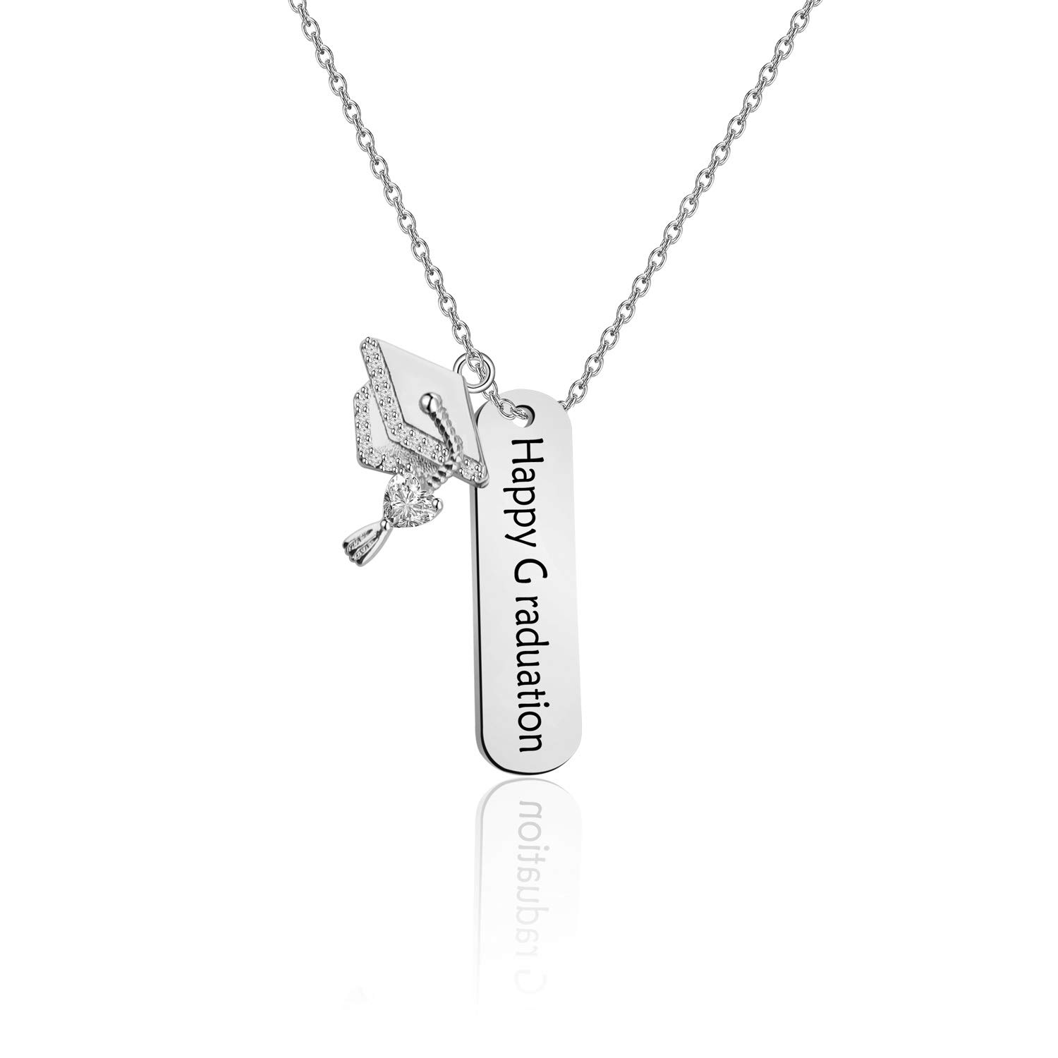 ENSIANTH Sterling Silver Graduation Necklace - Elegant Jewelry Gift for Graduates, High School & College - Perfect for Graduation Party, Ceremony & Commencement Day