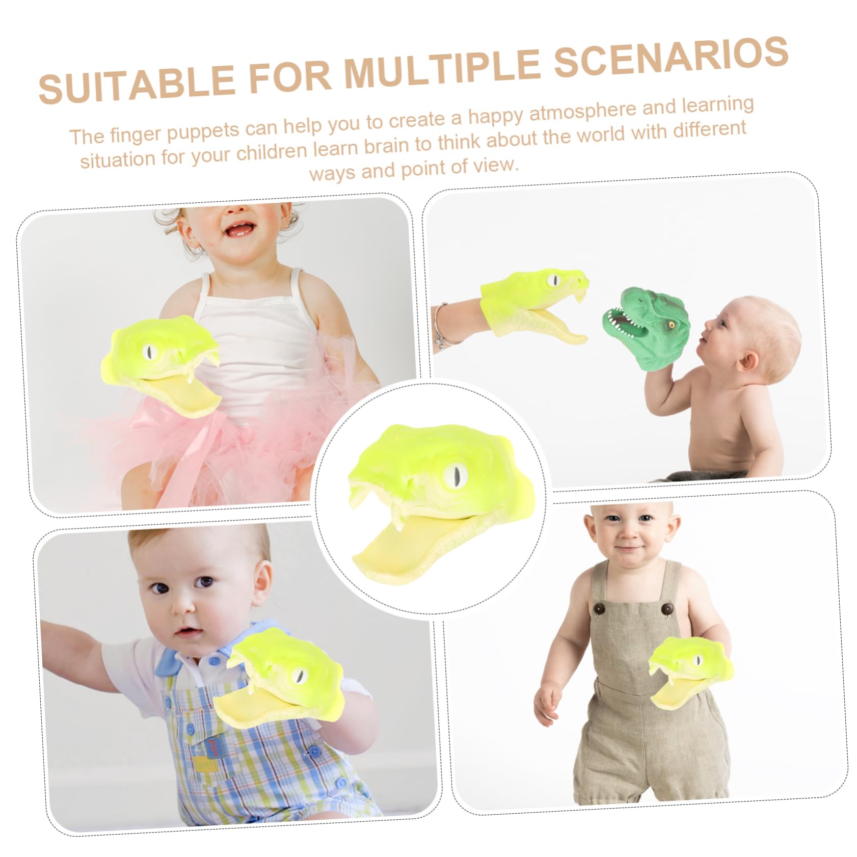 Educational Finger Puppet Toys for Kids - 4-Piece Set, TPR Material, Fun Learning & Interactive Play for Toddlers, Perfect for Storytelling, Classroom Activities & Family Bonding
