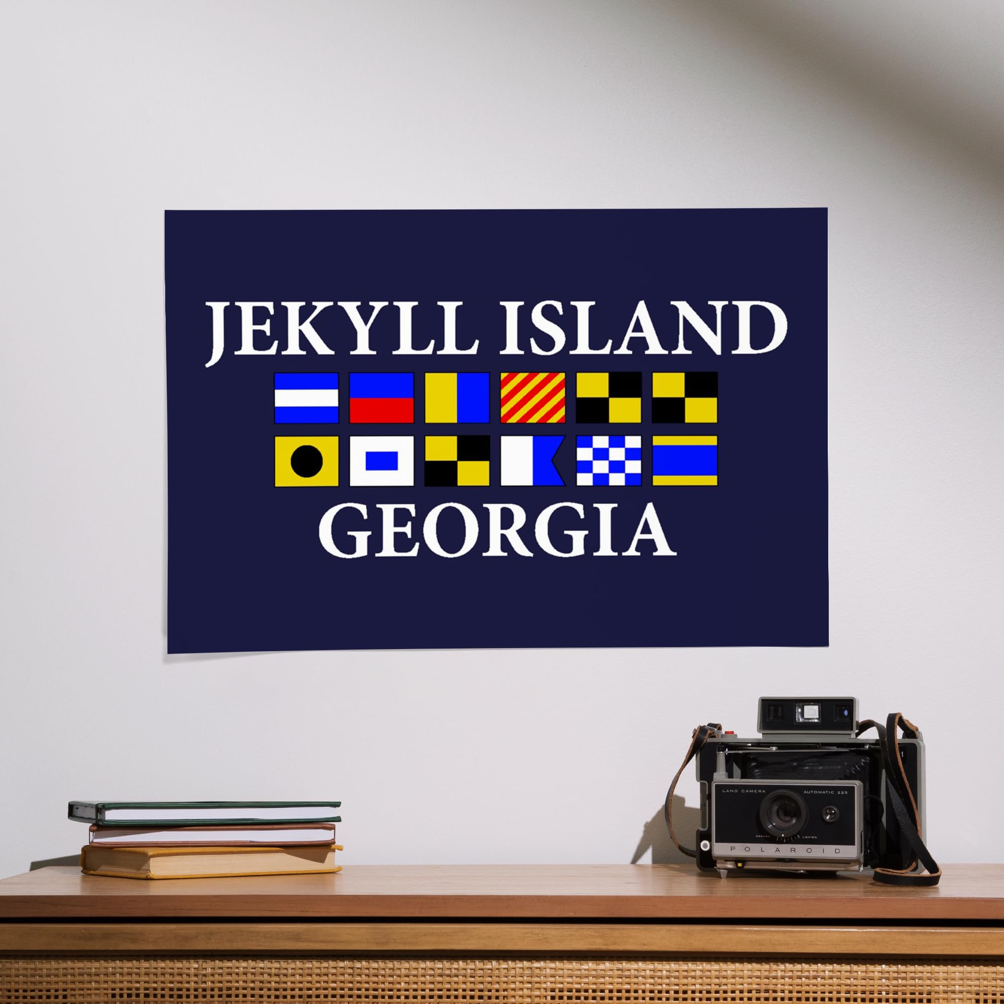 Lantern Press 16x24 Inch Giclee Print - Coastal Jekyll Island Georgia Nautical Flags Wall Art | Perfect for Beach House Decor, Coastal Living Room & Nautical Themed Bedrooms
