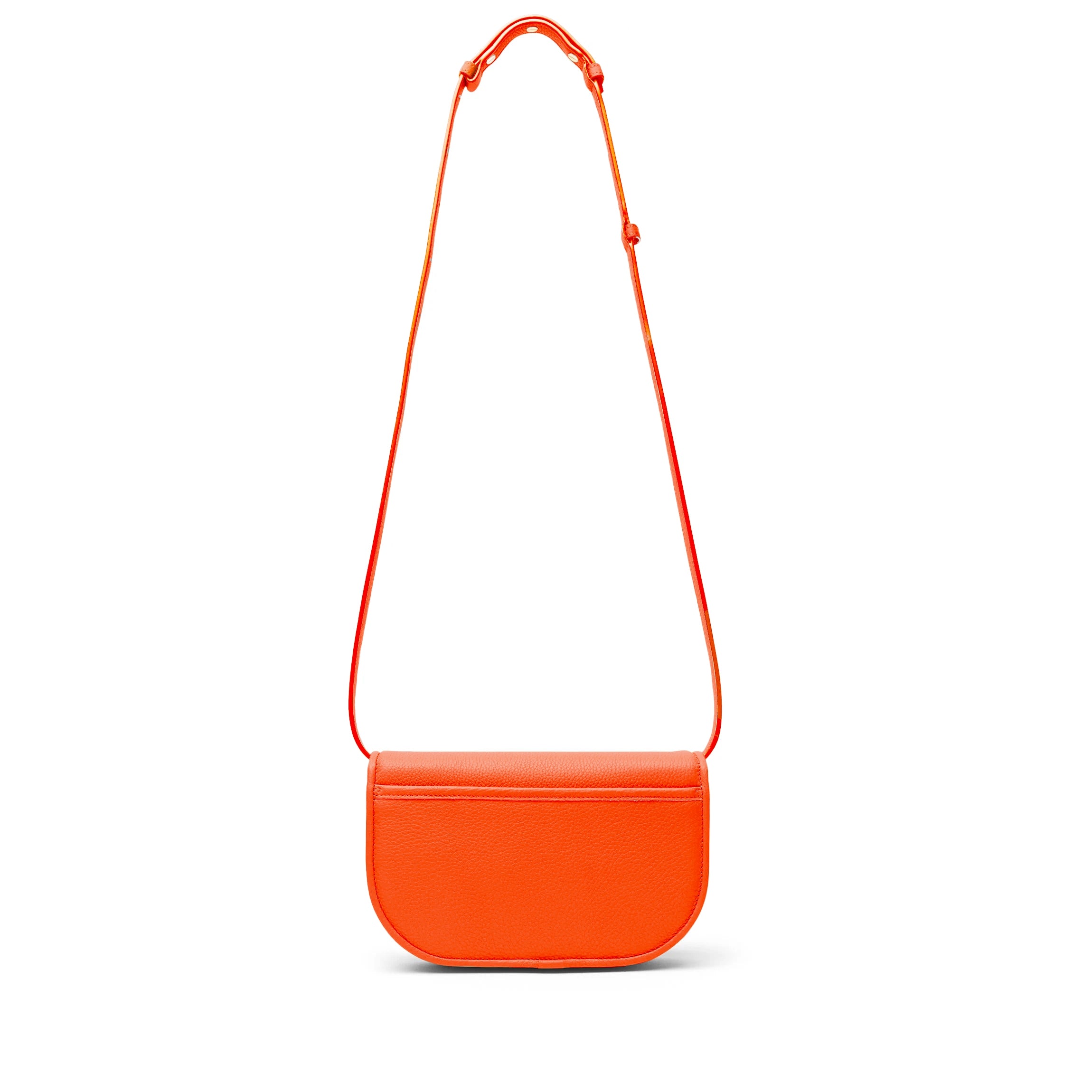 Katy Small Saddle Crossbody Bag in Clementine Color - Stylish Leather Purse for Women, Perfect for Everyday Use, Travel & Date Night