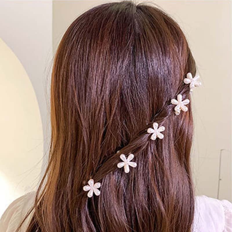 5 Pcs Pearl Flower Hair Clips for Women - Elegant Mini Claw Clips & Barrettes for Wedding, Bridal, Party - Cute Hair Accessories for Girls & Teens - Perfect for Everyday Wear, Special Occasions & Gifts
