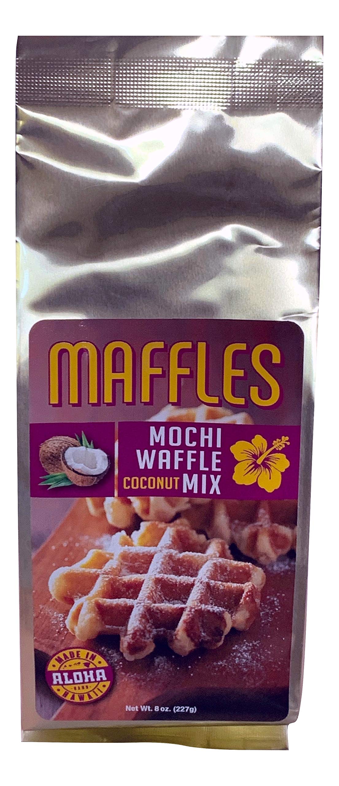 Hawaiian Mochi Waffle Pancake Mix - Coconut Flavor (8oz) - Gluten-Free Breakfast & Dessert Mix for Waffle Maker - Perfect for Brunch, Snacks & Hawaiian-Themed Parties