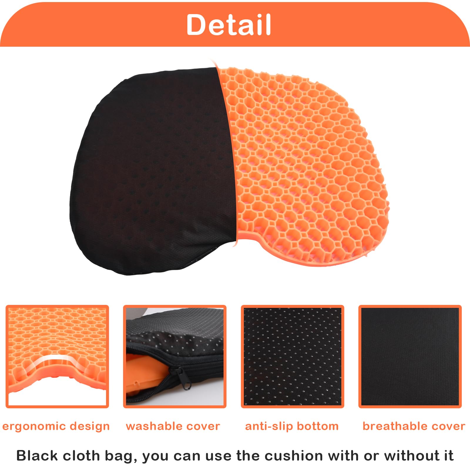 Non-Slip Waterproof Gel Kayak Seat Cushion - Comfortable Anti-Skid Boat & Canoe Pad for Fishing, Pedal Kayaking & Rowing - Perfect for Outdoor Water Sports & Stadium Seating