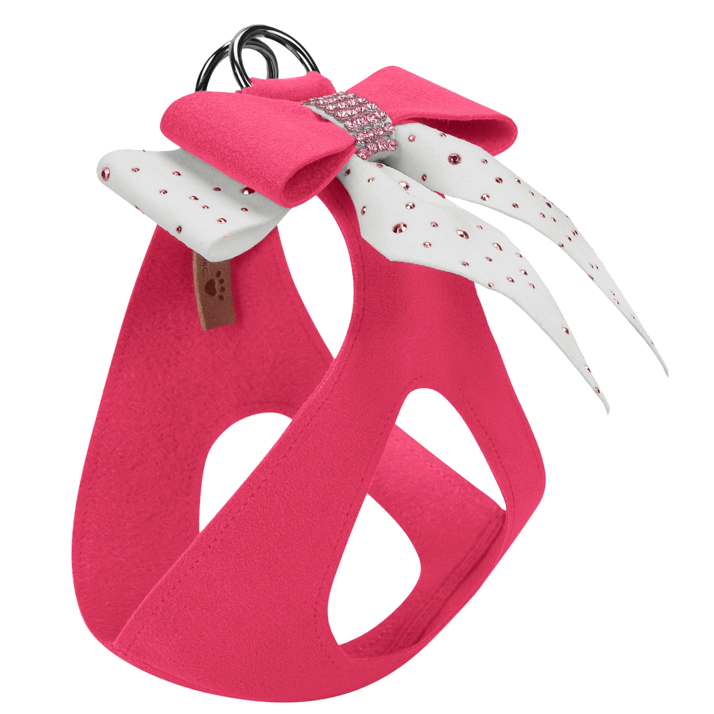 Pink Double Tail Bow Step-In Dog Harness - Adjustable & Comfortable for Small to Medium Dogs - Perfect for Walks, Training & Fashion Outfits