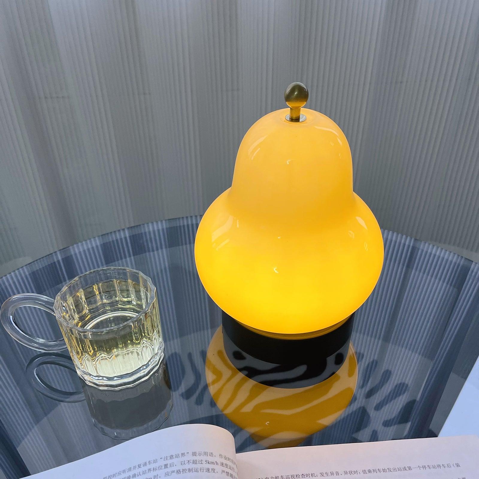 Pear Rechargeable LED Table Lamp with Built-in Battery - Perfect for Bedroom, Office, and Night Reading
