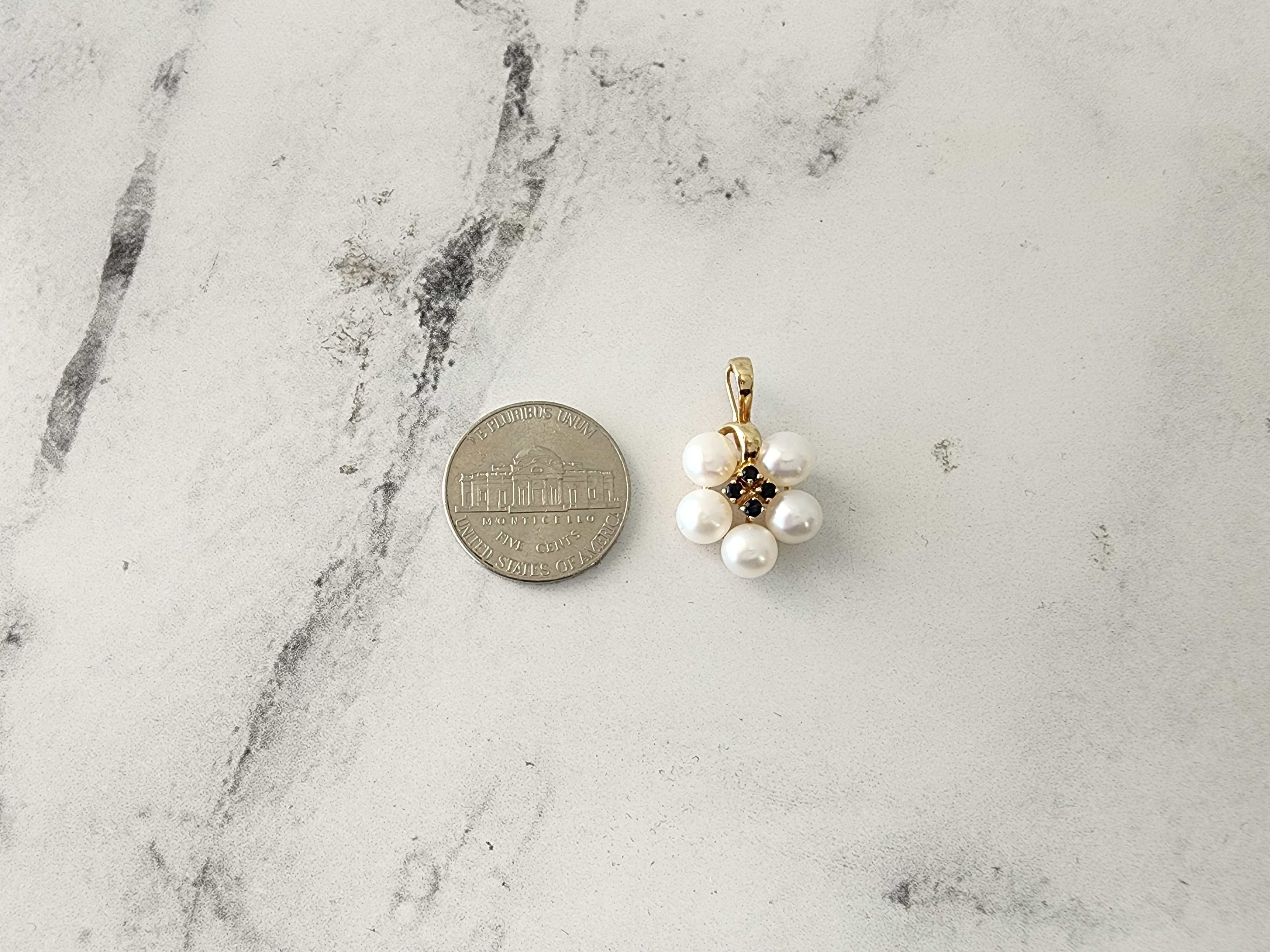 Elegant Freshwater Pearl Grape Cluster Necklace with Genuine Sapphire Center - Perfect for Weddings, Parties & Special Occasions