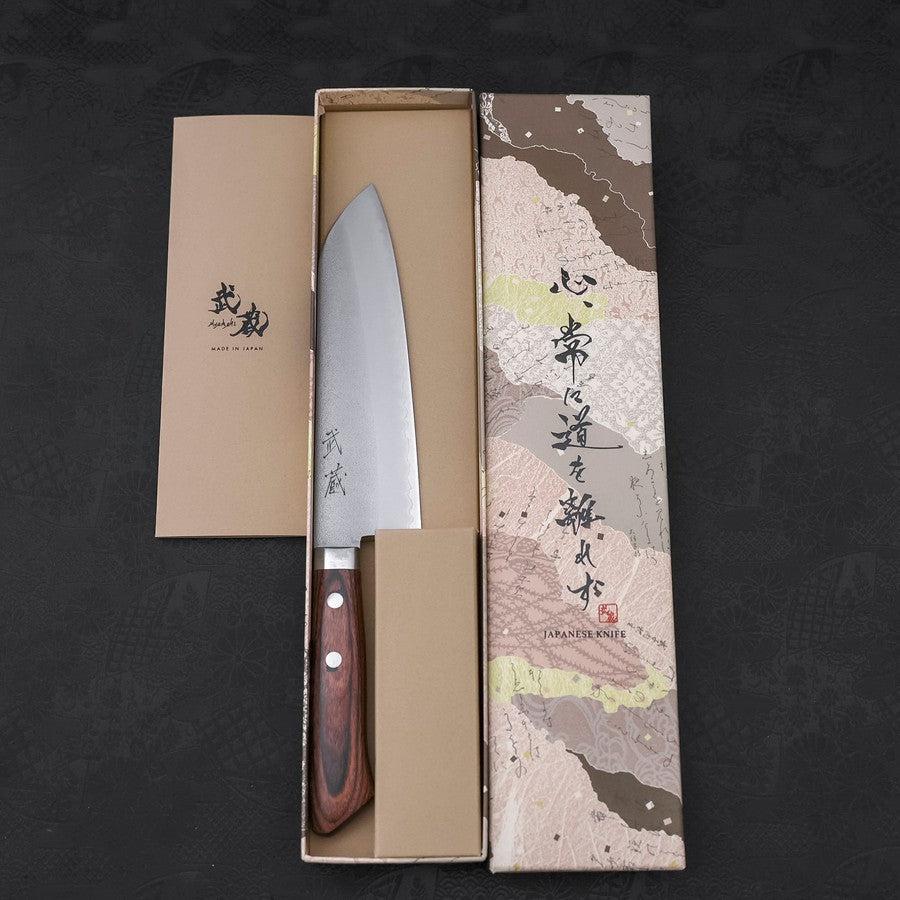 Premium Santoku Knife 165mm - VG-1 Stainless Steel Blade with Nashiji Finish & Mahogany Handle - Perfect for Slicing, Dicing, and Chopping Vegetables, Meat, and Fish - Ideal for Home Chefs and Professional Kitchens