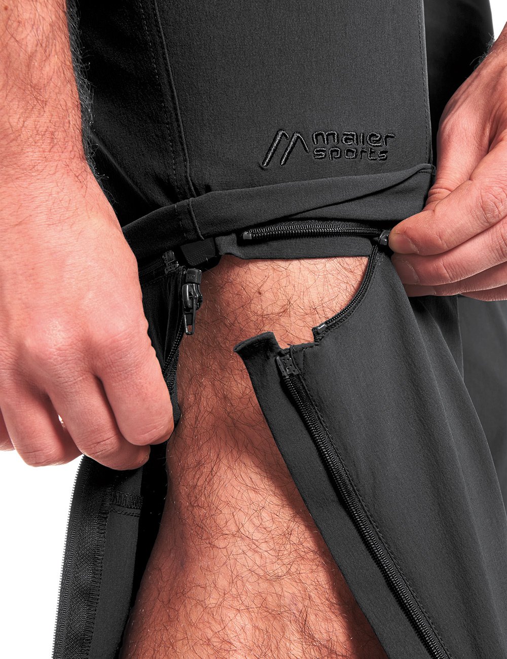 Maier Men's Outdoor Convertible Pants with Zipper - Tajo Black Size 27 | Waterproof Hiking & Camping Pants for Outdoor Adventures