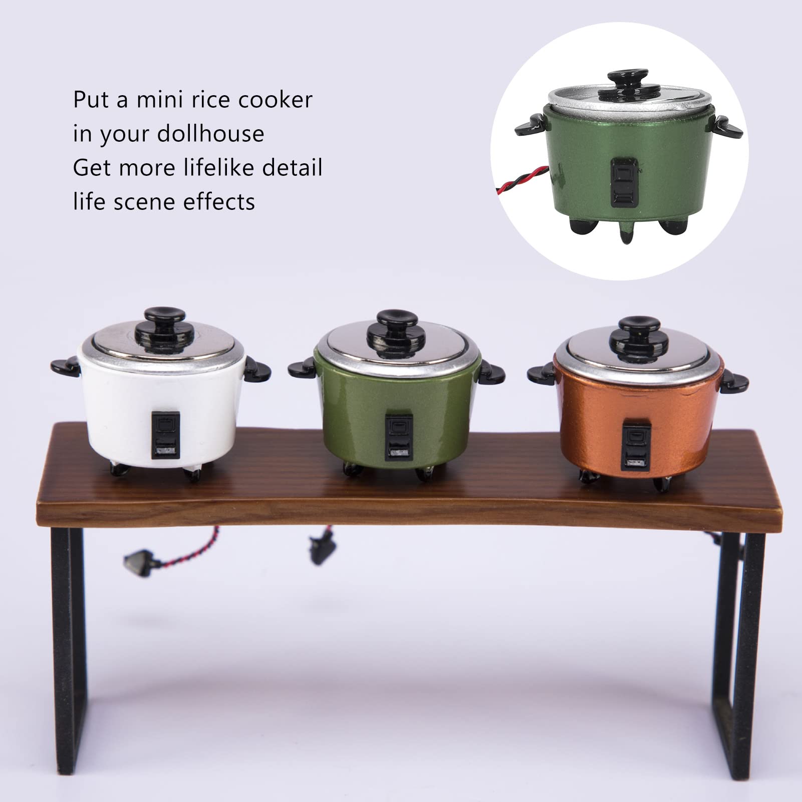 Mini Rice Cooker Toy for Kids - Pretend Play Kitchen Appliance Enhances Imagination | Perfect for Dollhouse & Role-Playing Games (Green)