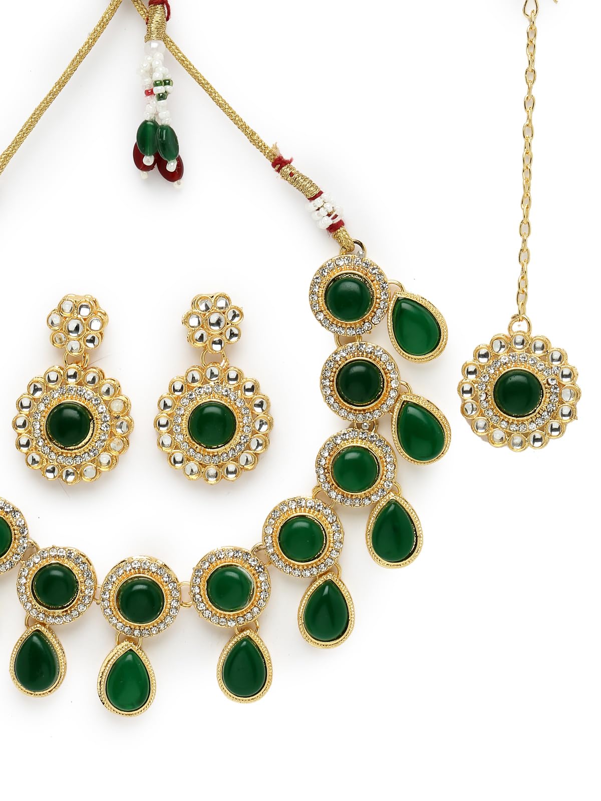 Elegant Drop-Shaped Rani Pink Kundan & Beads Choker Necklace Set for Women | Indian Bridal Jewelry | Perfect for Weddings, Parties & Special Occasions