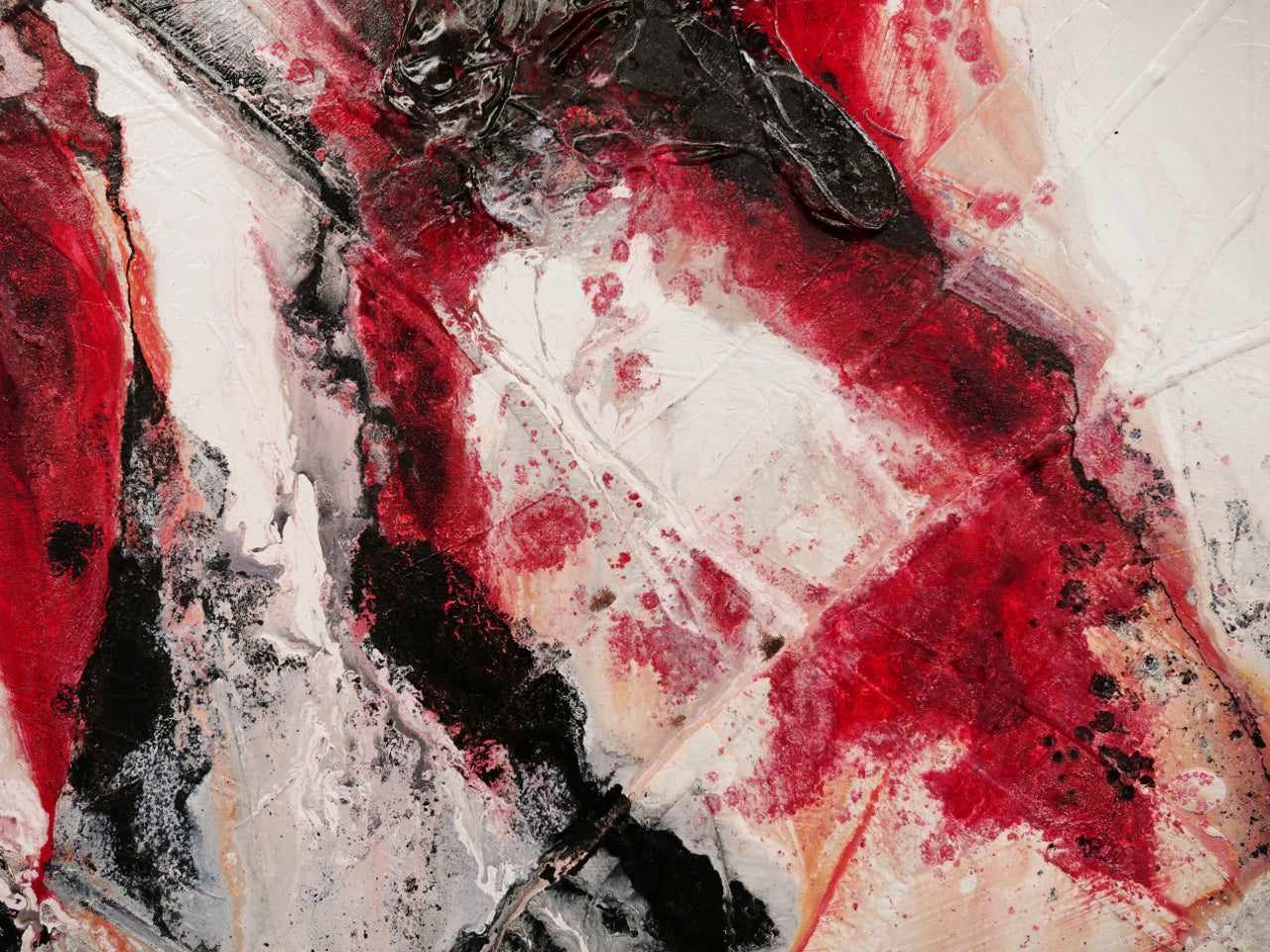 Large 200cm x 120cm Red Black White Abstract Textured Canvas Painting - Modern Wall Art for Living Room, Bedroom or Office Decor