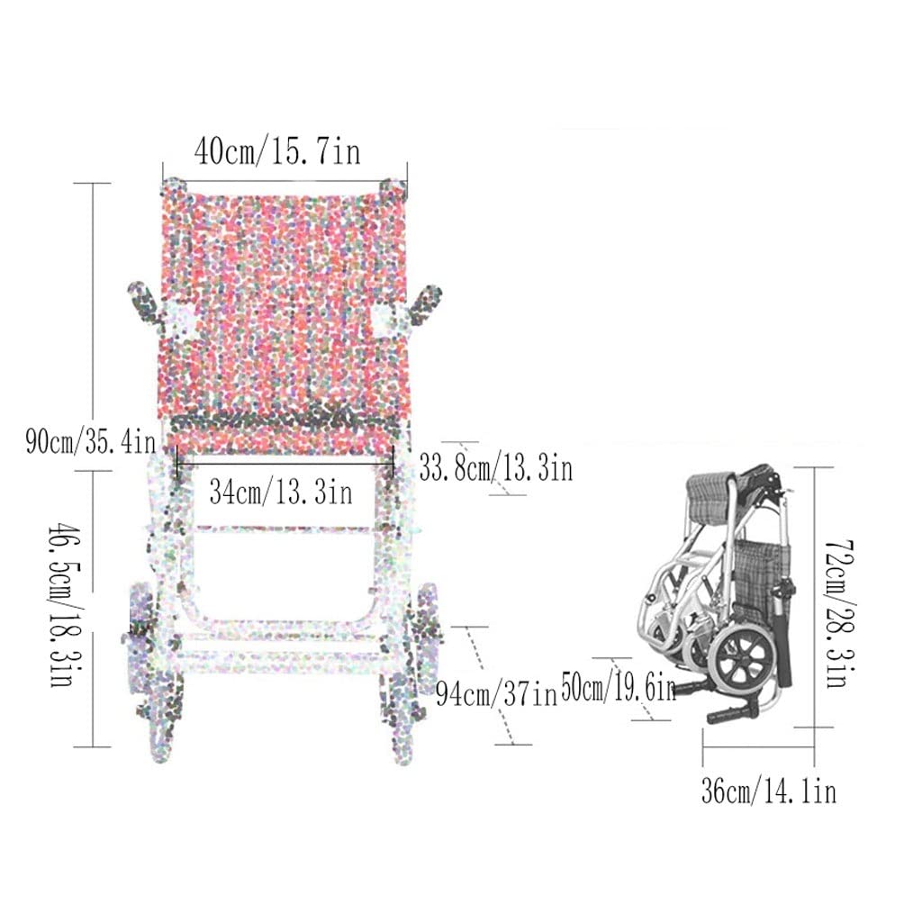 Lightweight Folding Transport Wheelchair - Portable Aluminum Alloy Travel Wheelchair for Seniors & Adults - Durable Red Mobility Aid for Airport, Hospital & Home Use