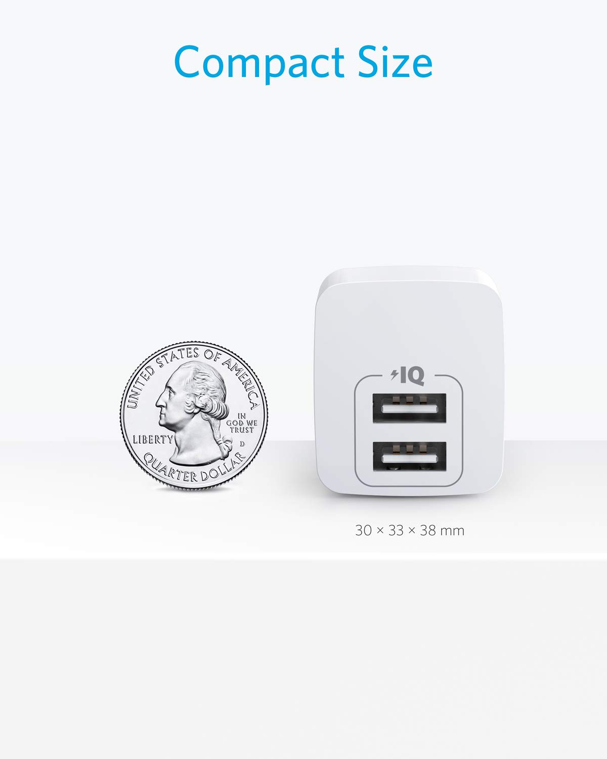 Anker 2-Pack 12W Dual Port USB Wall Charger with Foldable Plug - Fast Charging Block for iPhone 15/14/13/12/11 Pro Max, Galaxy S22/S21/Note 20, HTC, Moto, LG - Perfect for Travel, Home & Office Use