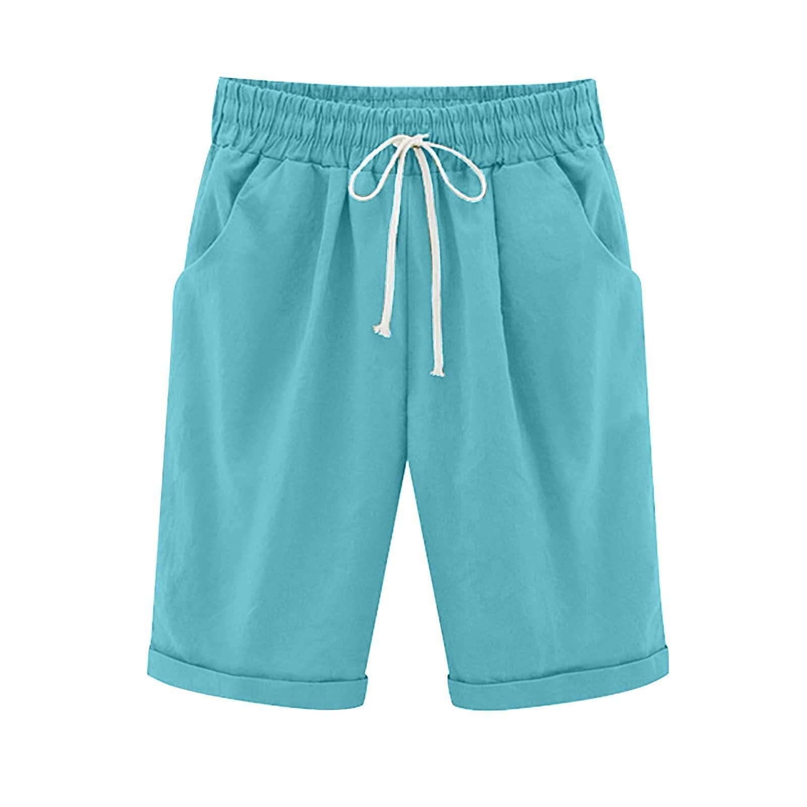 Women's Athletic Running Shorts - Linen Wide Leg Comfy Pants for Summer & Lounge