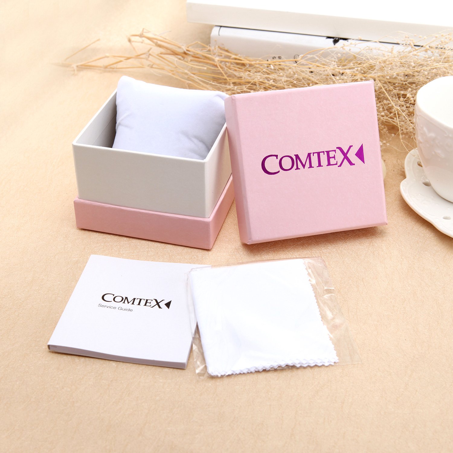 COMTEX Women's Watches with Large White Dial, Rose Gold Tone, White Leather Strap - Elegant Fashion Watch for Ladies, Perfect for Office, Party & Everyday Wear
