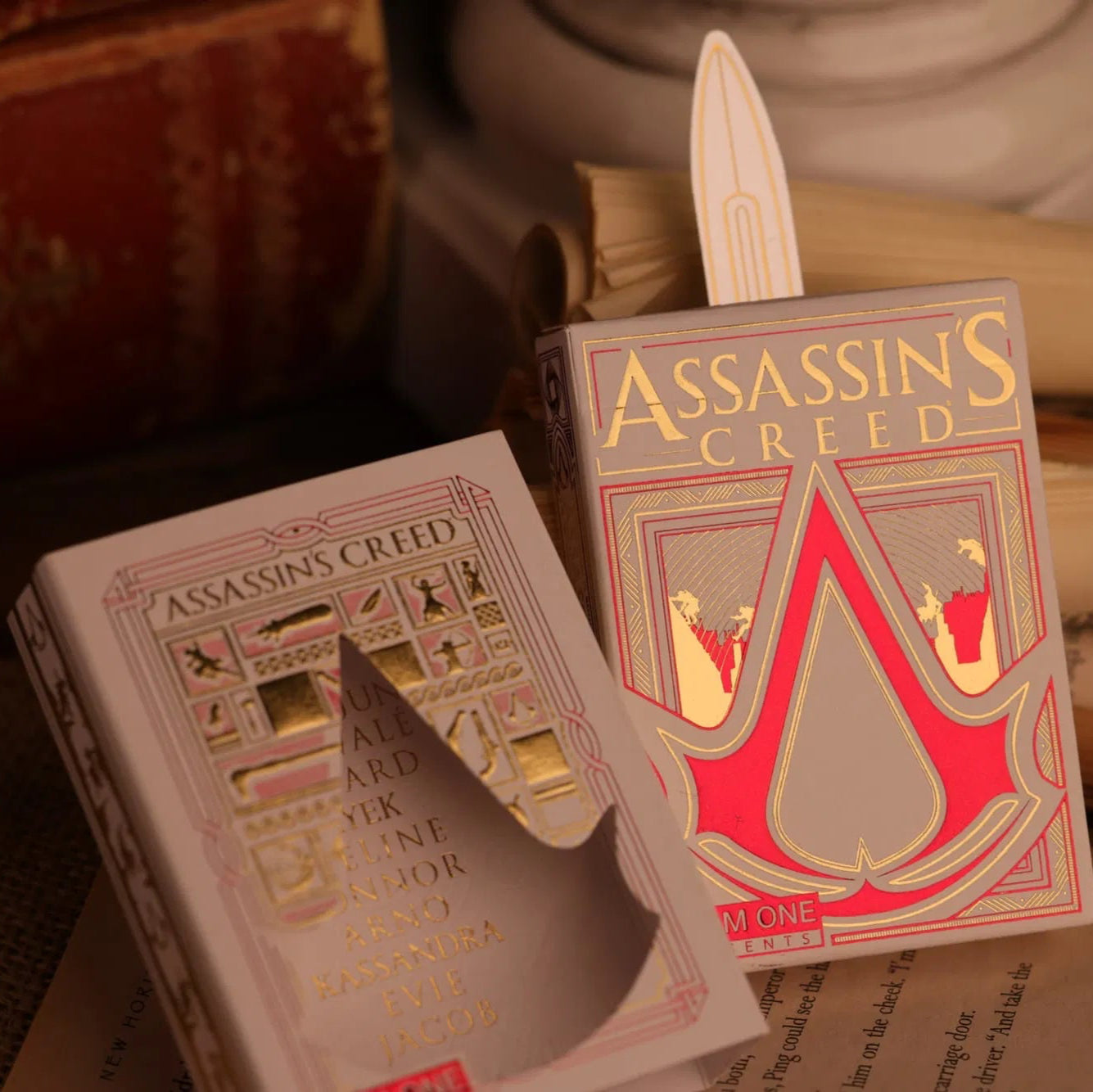 Assassin's Creed White Hidden Blade Legacy Playing Cards - Premium Collectible Deck for Game Fans, Card Games & Gift Giving
