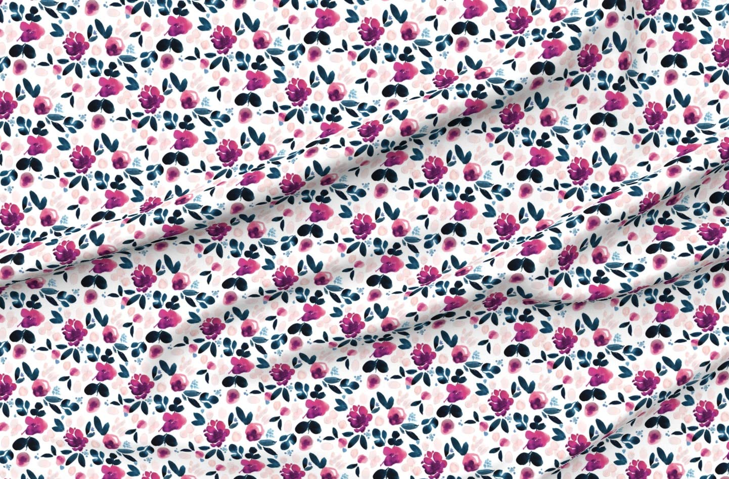 Floral Dark Watercolor Purple Printed Fleece Fabric by The Yard - Soft Cozy Material for Sewing Blankets, Loungewear & No-Sew DIY Projects - Perfect for Home Decor, Baby Clothes & Crafting