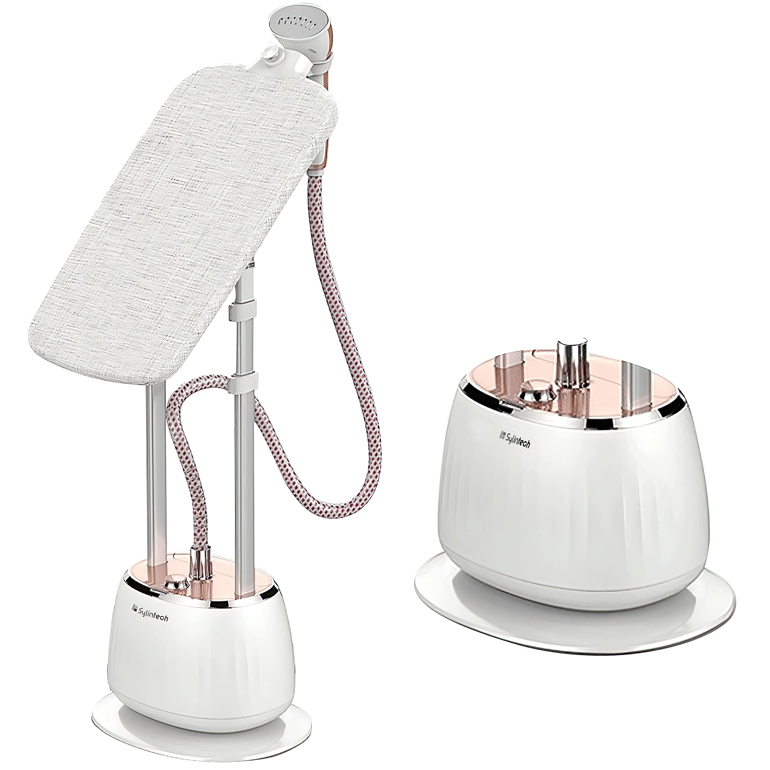 Sylintech 1800W Full Size Garment Steamer with Rotatable Ironing Board - Professional Clothing Steamer for Home & Business Use - Perfect for Wrinkles Removal, Fabric Care, Wedding Dresses, Suits and Travel Packing