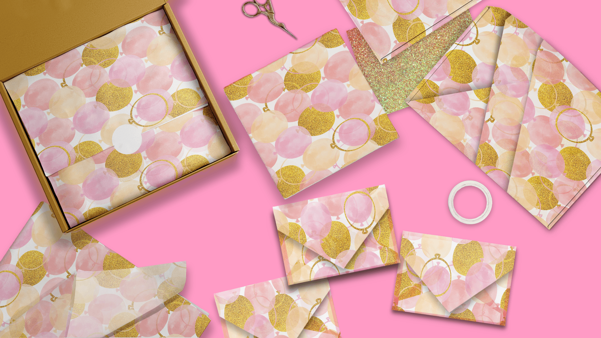 Pink and Gold Balloons Tissue Paper - Premium Decorative Party Supplies for Birthdays, Weddings & Baby Showers