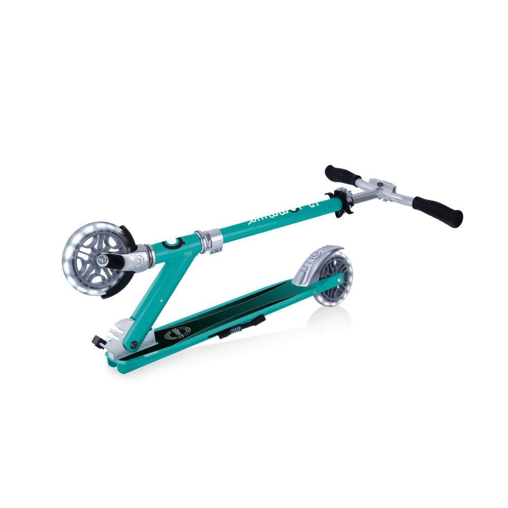 Globber Flow Element Scooter for Kids & Adults - Lightweight Foldable Kick Scooter with Adjustable Handlebar - Perfect for Commuting, School, Park & Outdoor Fun