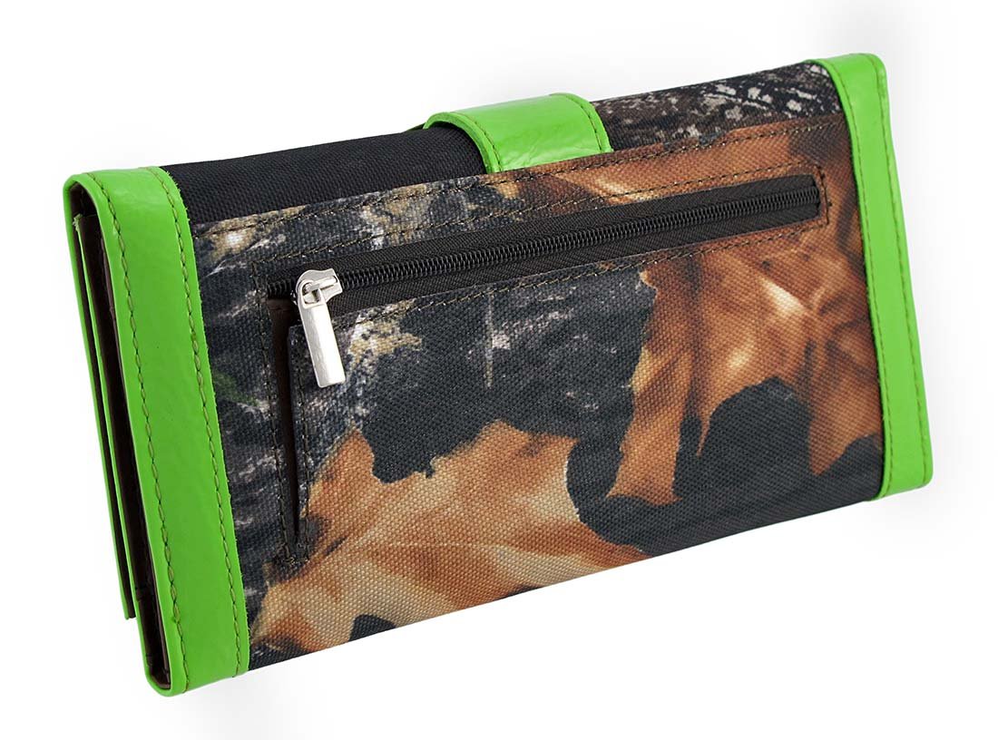 Camouflage Rhinestone Western Buckle Purse and Wallet Set for Women - Stylish Green Cowgirl Accessories for Parties, Rodeo Events and Western Fashion Outfits