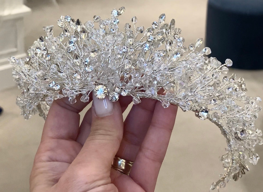STACIA Austrian Crystal Tiara – Elegant Rhinestone Bridal Crown for Weddings, Prom, Pageants & Special Events | Sparkling Hair Accessory for Women & Girls