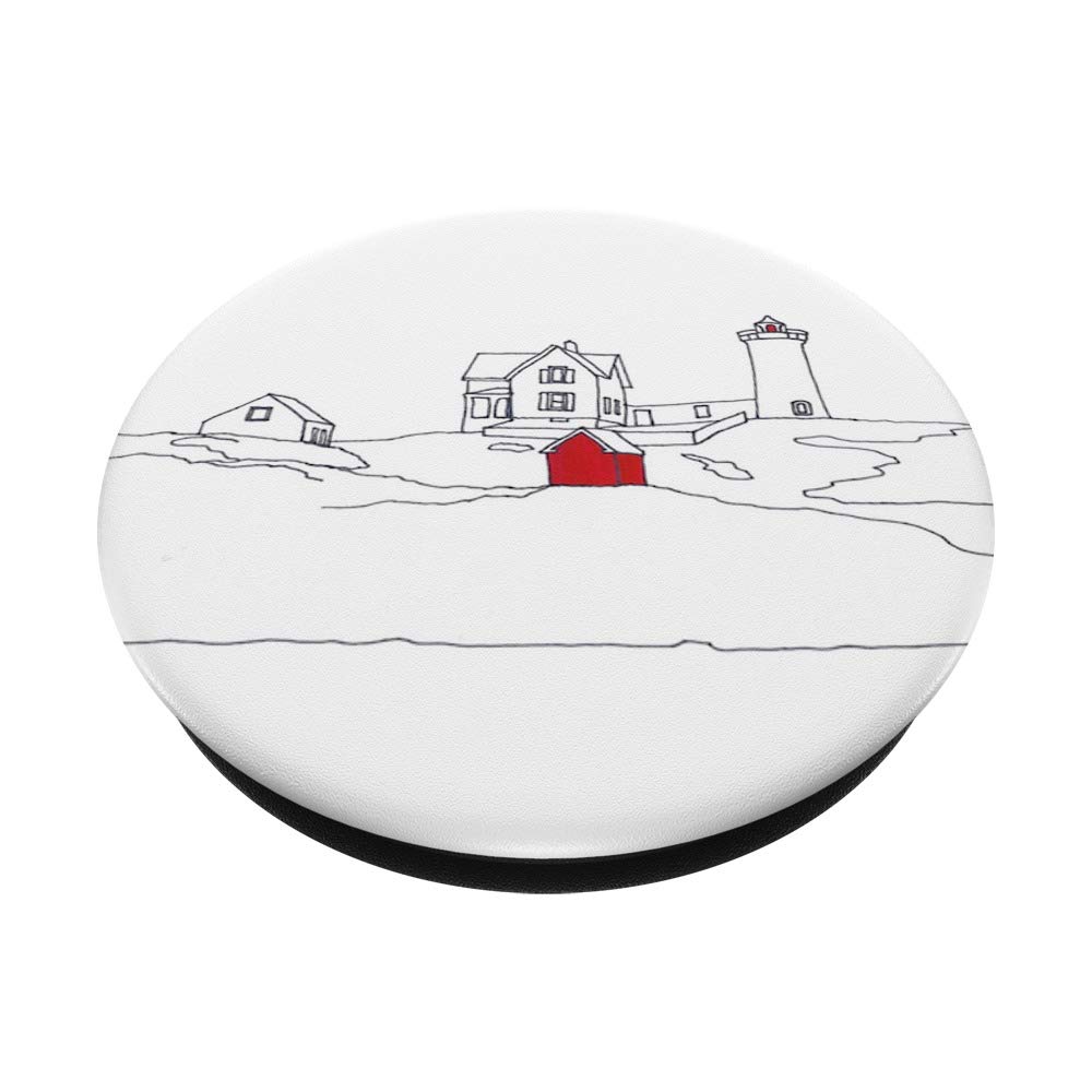Cape Neddick Nubble Lighthouse Maine PopSockets PopGrip - Interchangeable Phone & Tablet Stand with Swappable Top - Perfect for Travel, Photography & Home Decor