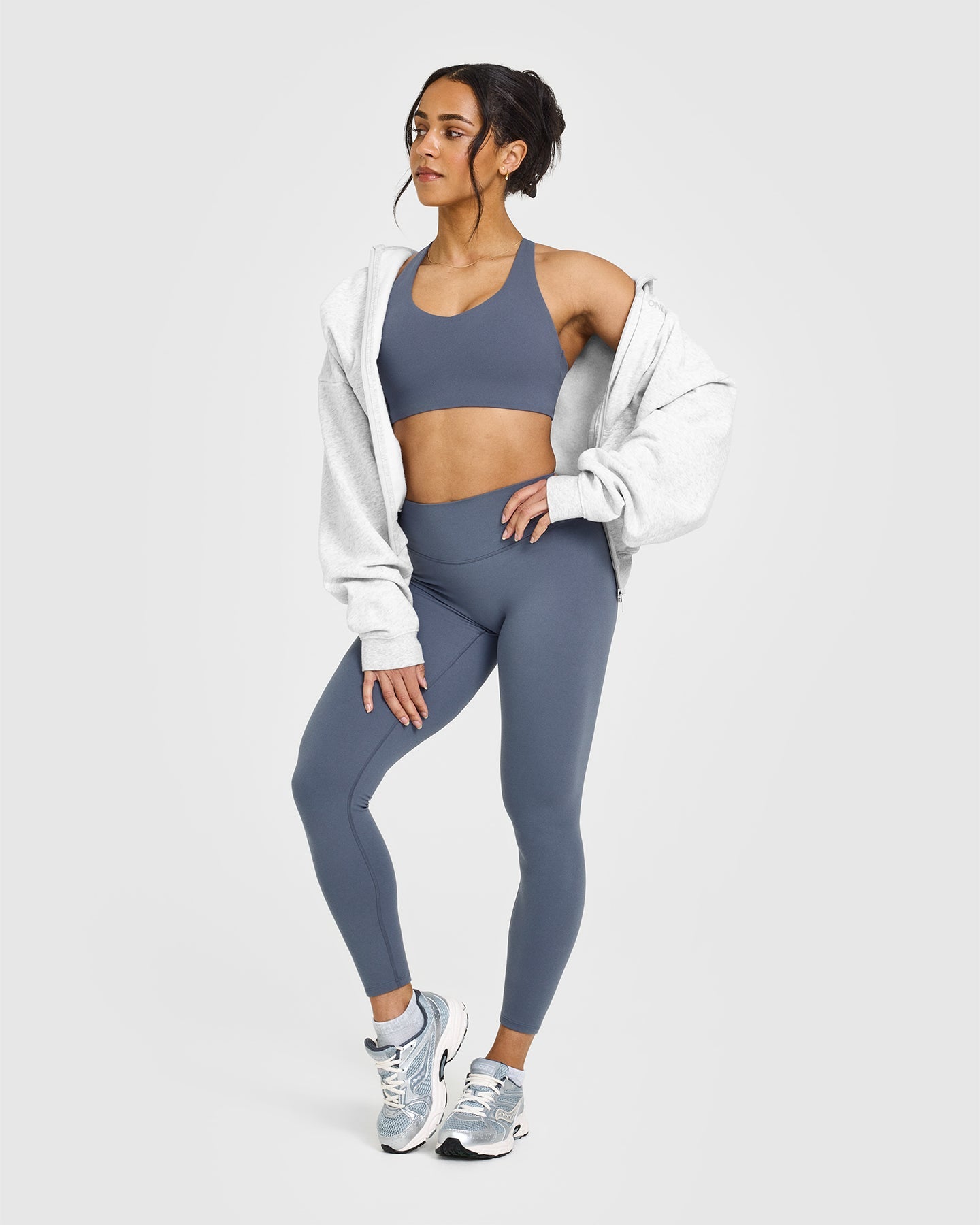 SoftMotion™ High Support Sports Bra for Women - Breathable & Comfortable Workout Top in Granite Blue | Perfect for Running, Yoga & Gym