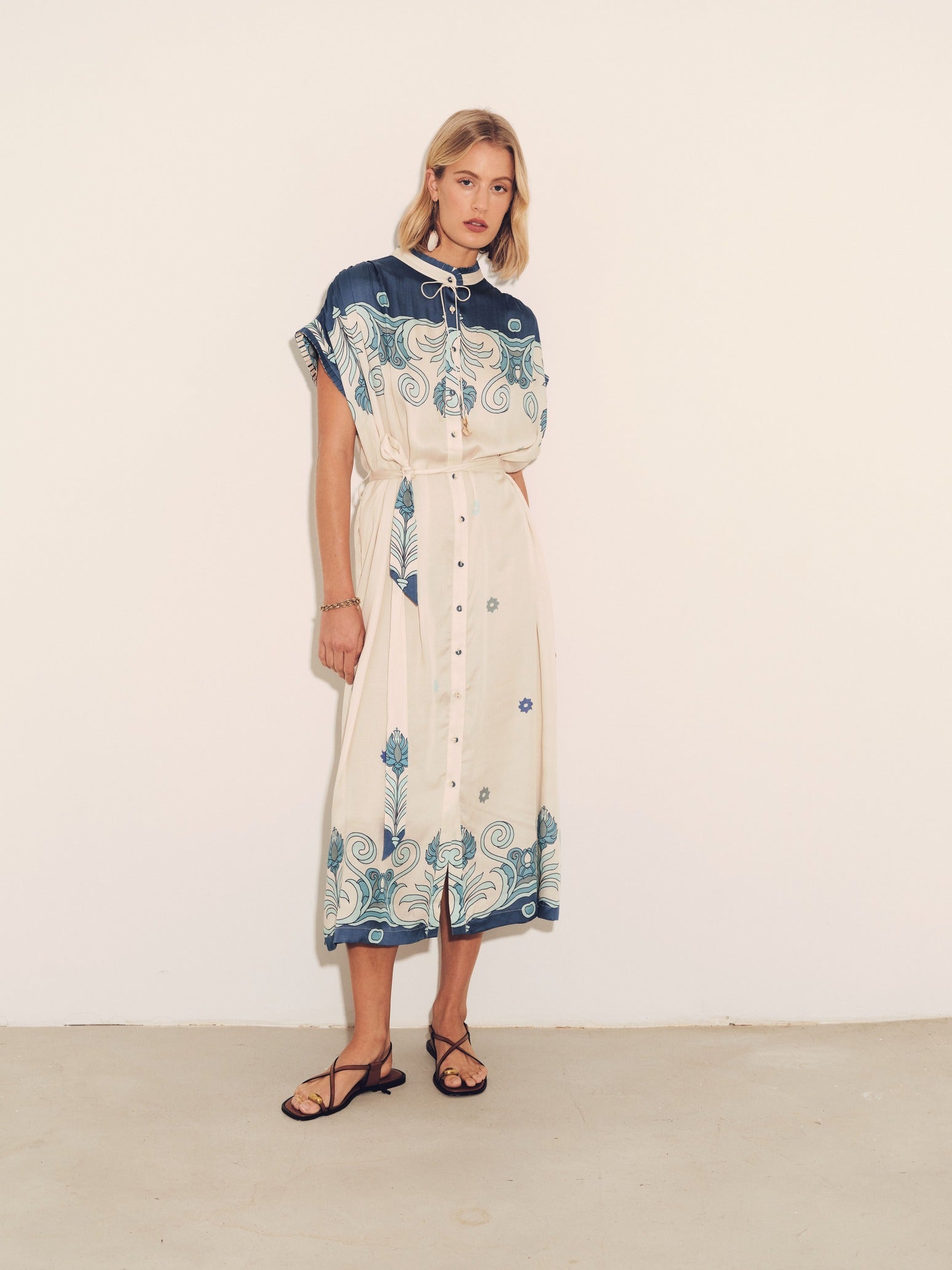 Valerie Kaftan 46 - Elegant Floral Print Maxi Dress for Women | Summer Beach Cover Up & Boho Chic Outfit for Vacations, Parties & Special Occasions